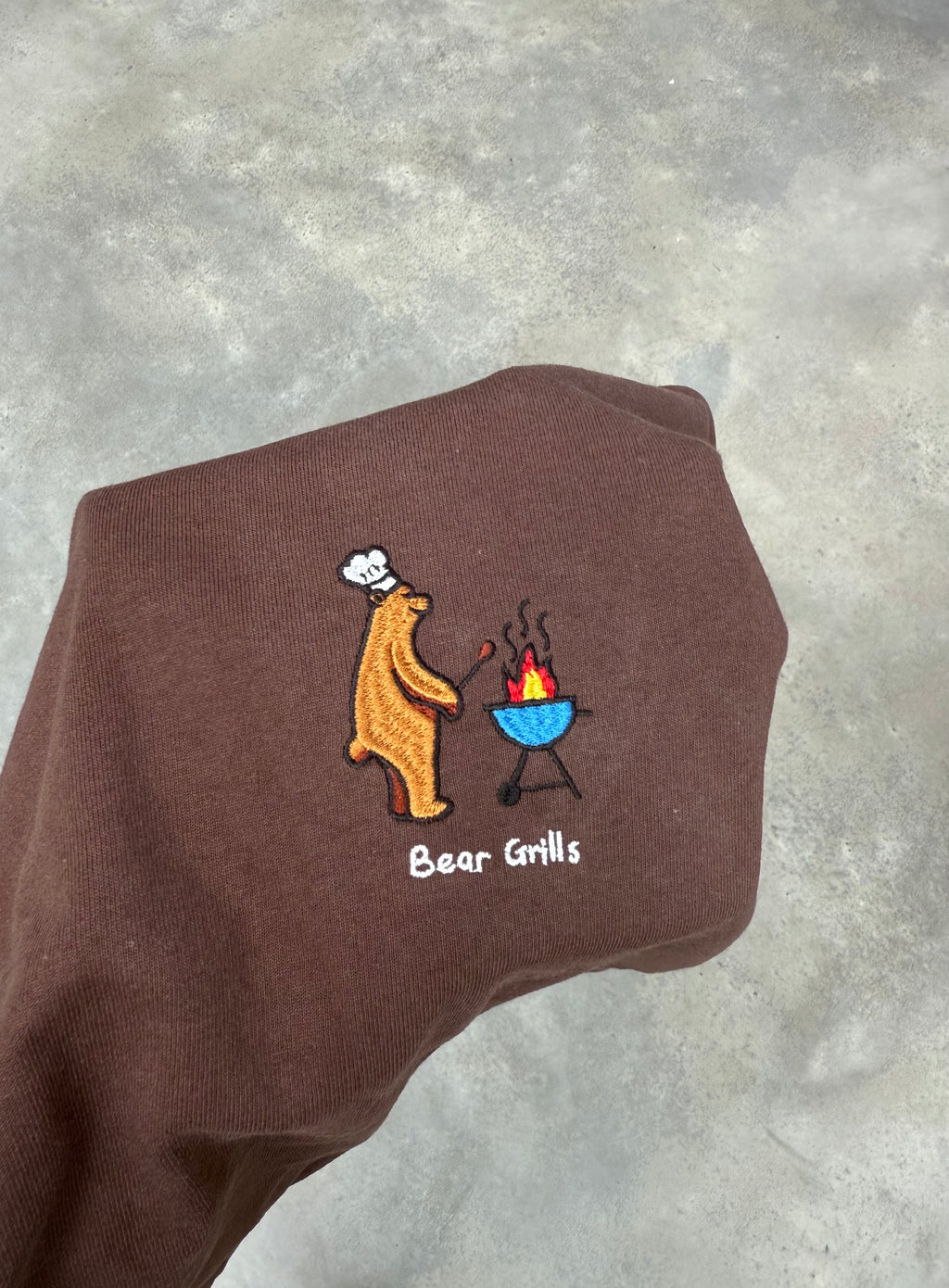 Bear cooking on a bbq Embroidered Tee