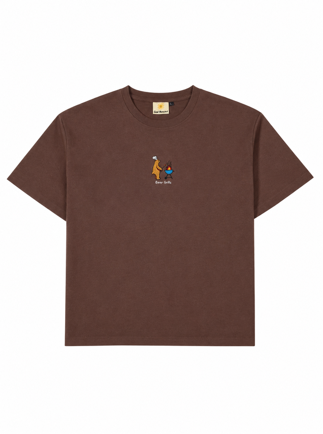 ChocolateBrownBearGrillsT-ShirtFlatlay