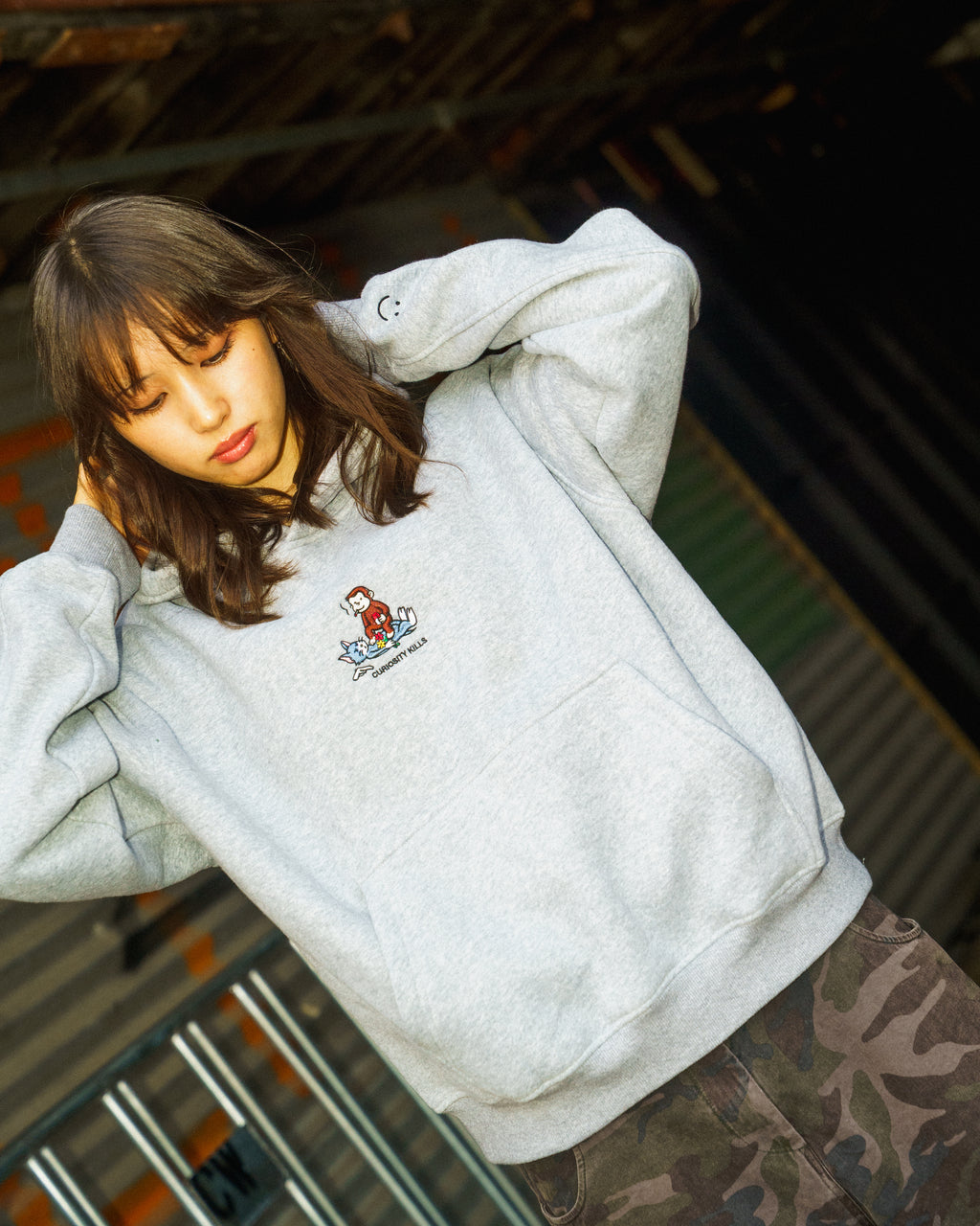 Curious George Hood - Grey (Hemp)