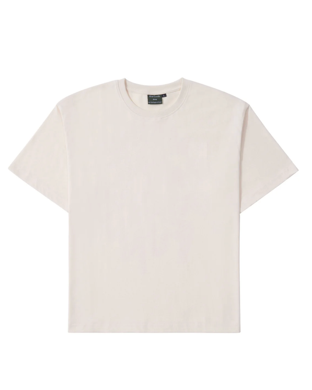 Off White Hemp Tee on White Background 